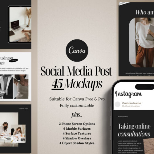 45 Social Media Post Canva Mockups