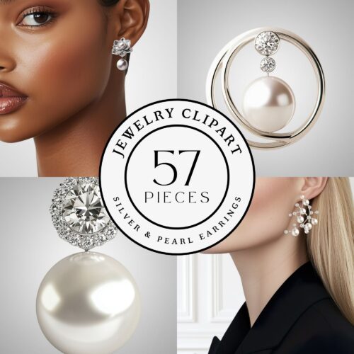 57 Silver and Pearl Earrings