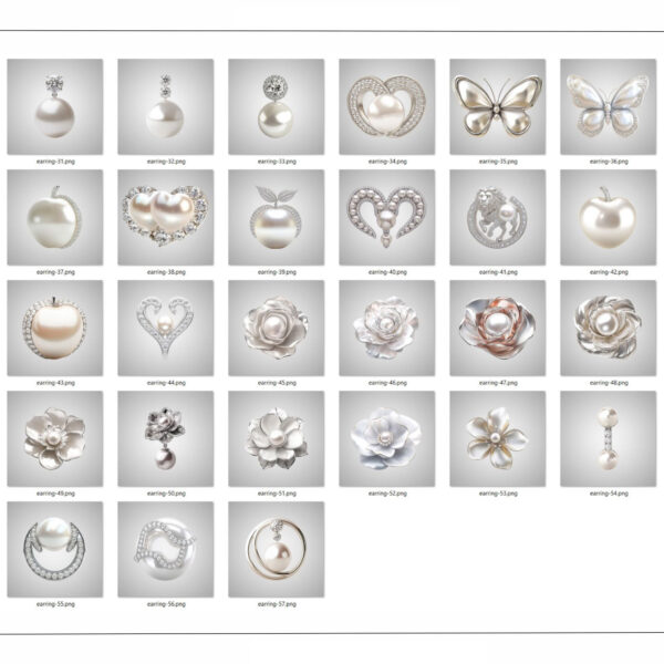 57 Silver and Pearl Earrings - Image 5