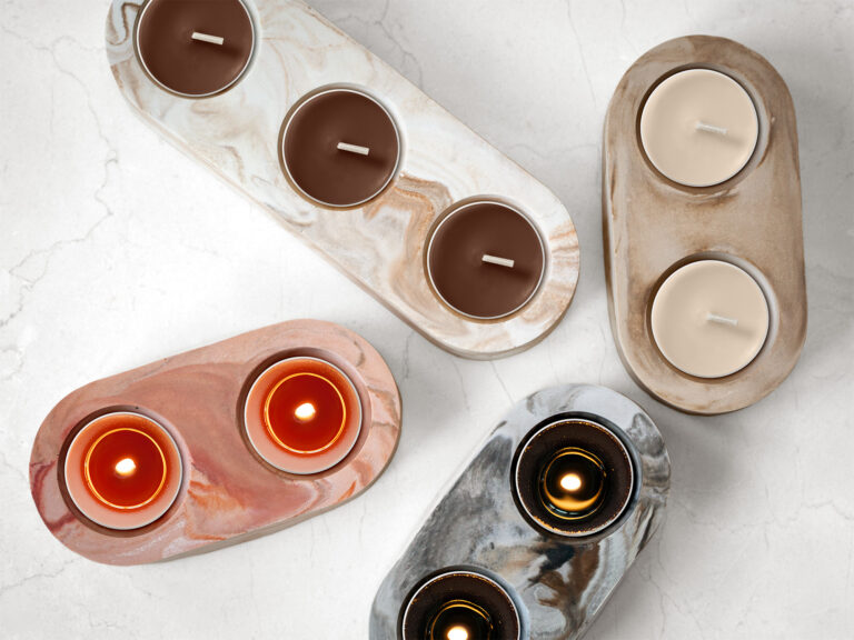 Crafting Elegance: The Creation Process of Marbled Oval Ceramic Tealight Holders