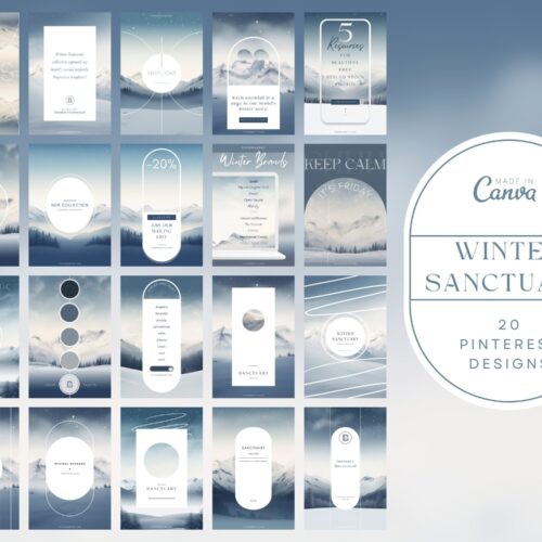 Winter Sanctuary Pinterest Templates Canva