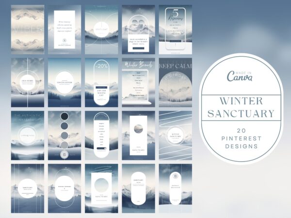 Winter Sanctuary Pinterest Templates Canva