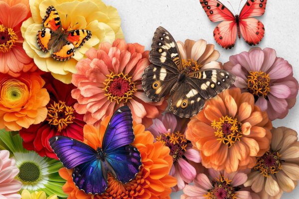 Flowers and Butterflies - Image 2