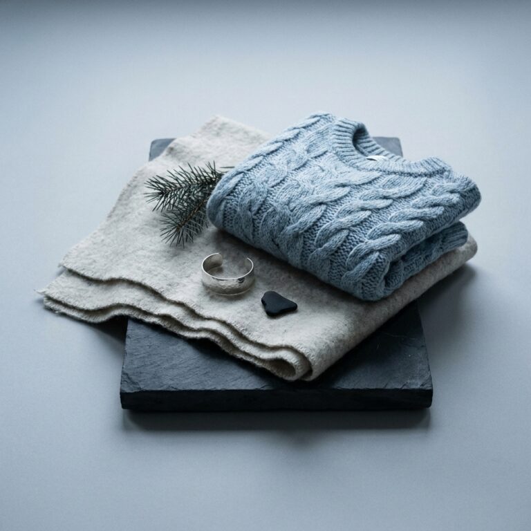 Natural Winter — Raw Wool and Black Sky